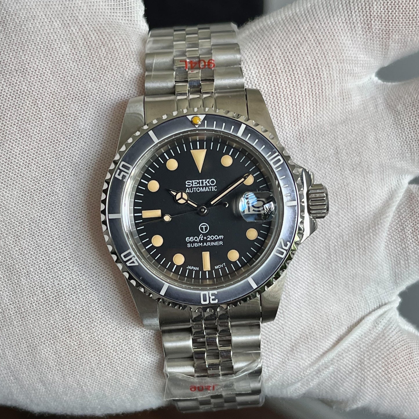 Seiko Submariner vintage 5513 automatic hommage diver Military date