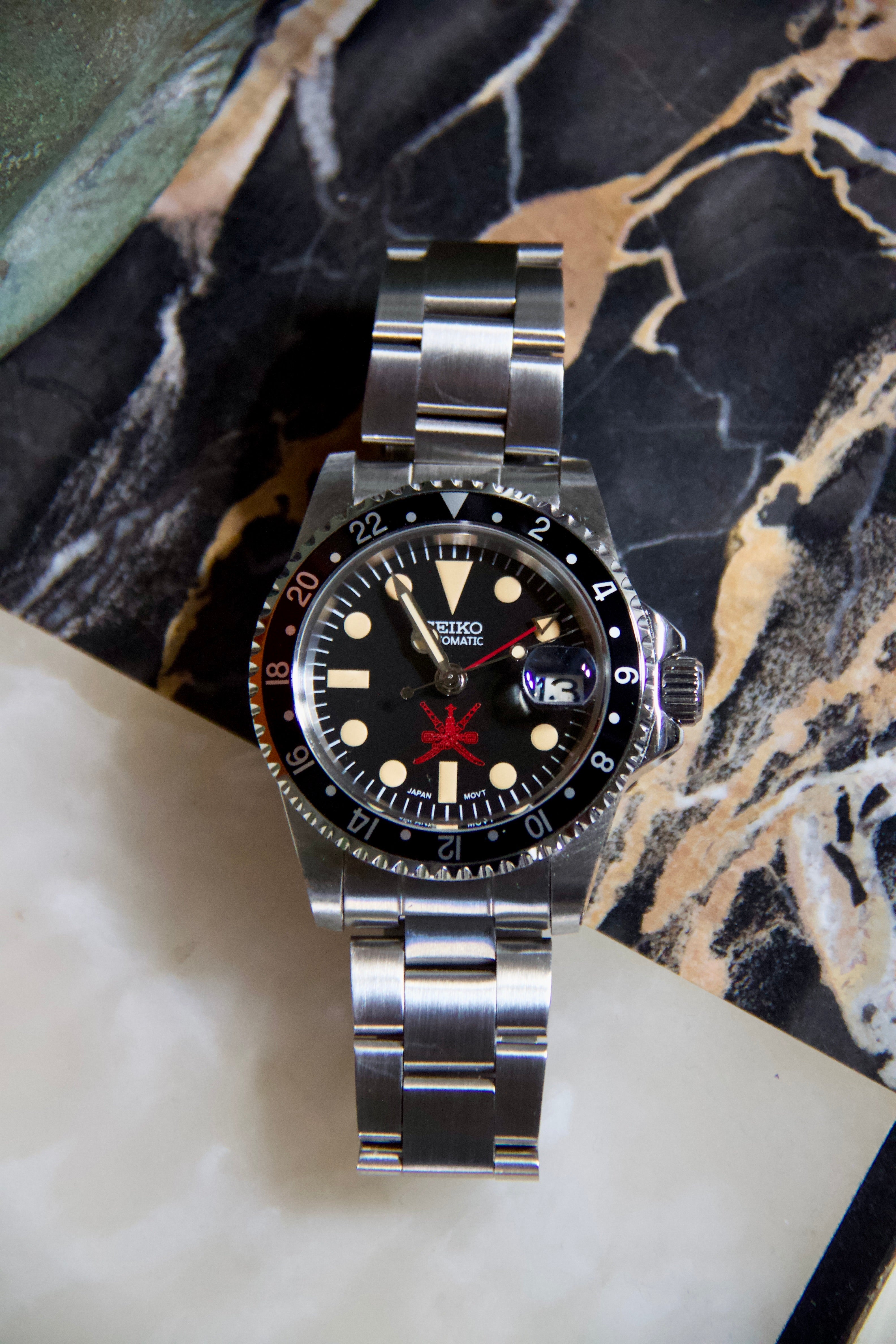 Seiko GMT Master Oman Dial custom Automatic vintage patina Limited Edition