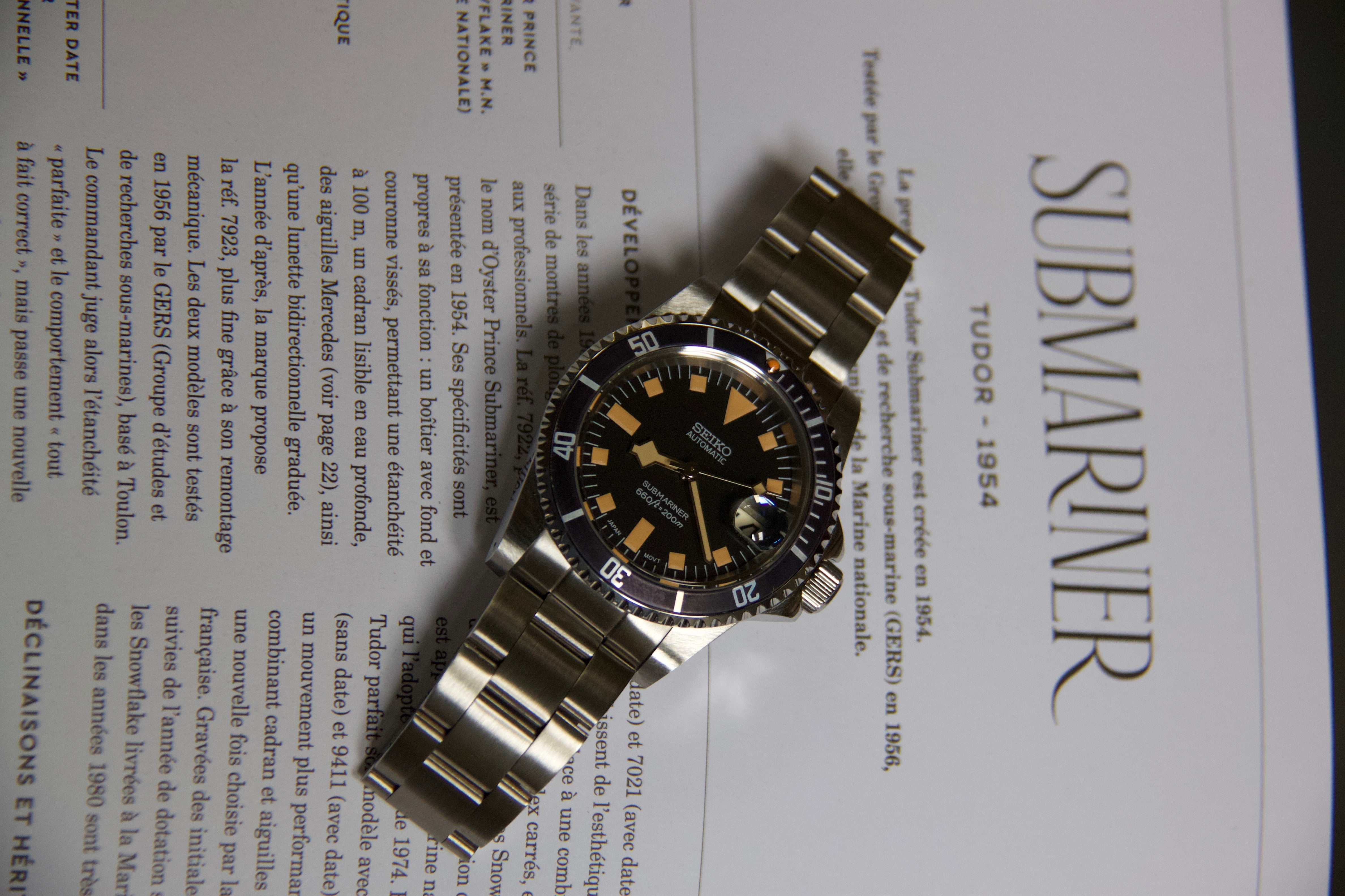 Seiko Submariner Snowflake Tribut automatic diver vintage watch