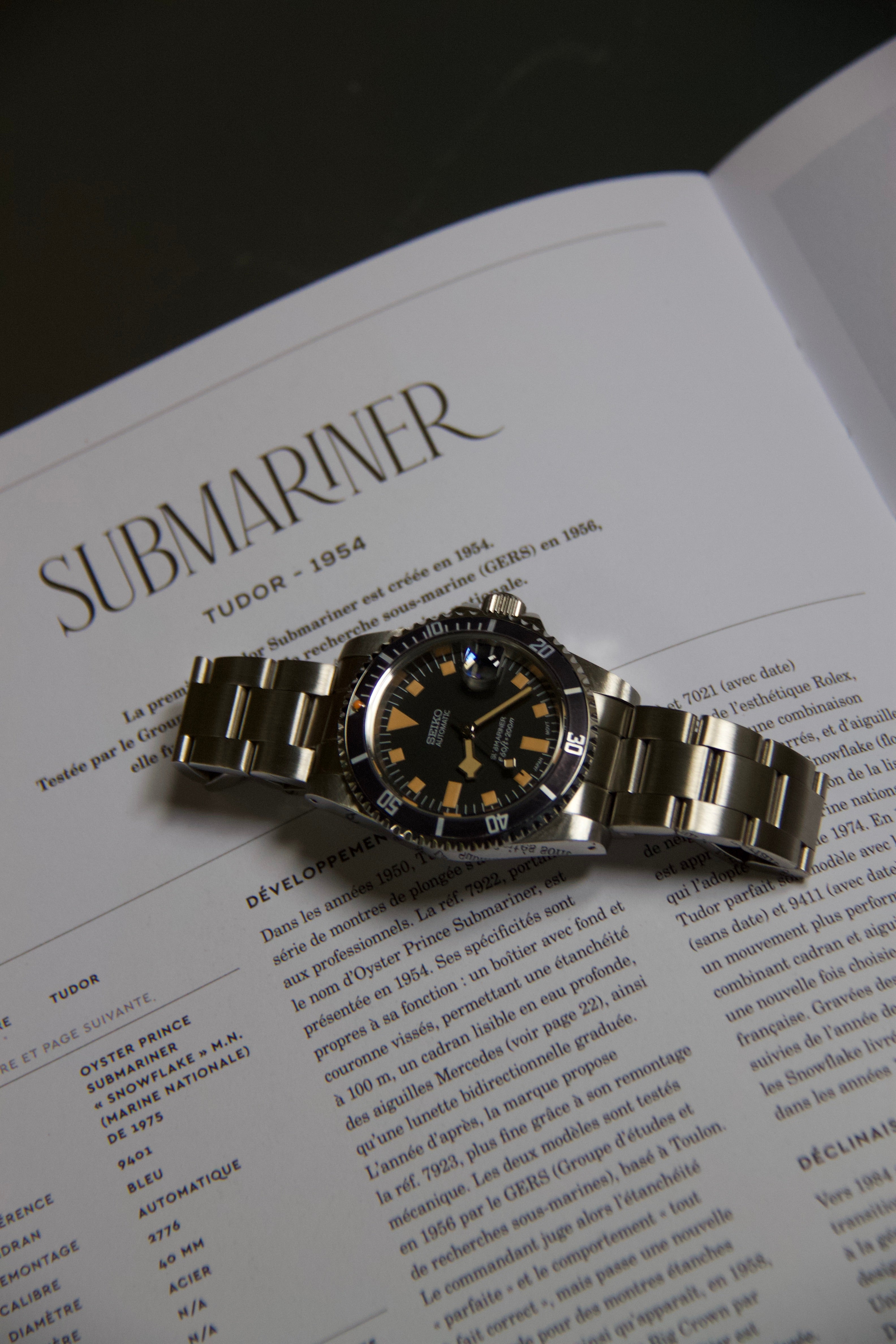 Seiko Submariner Snowflake Tribut automatic diver vintage watch