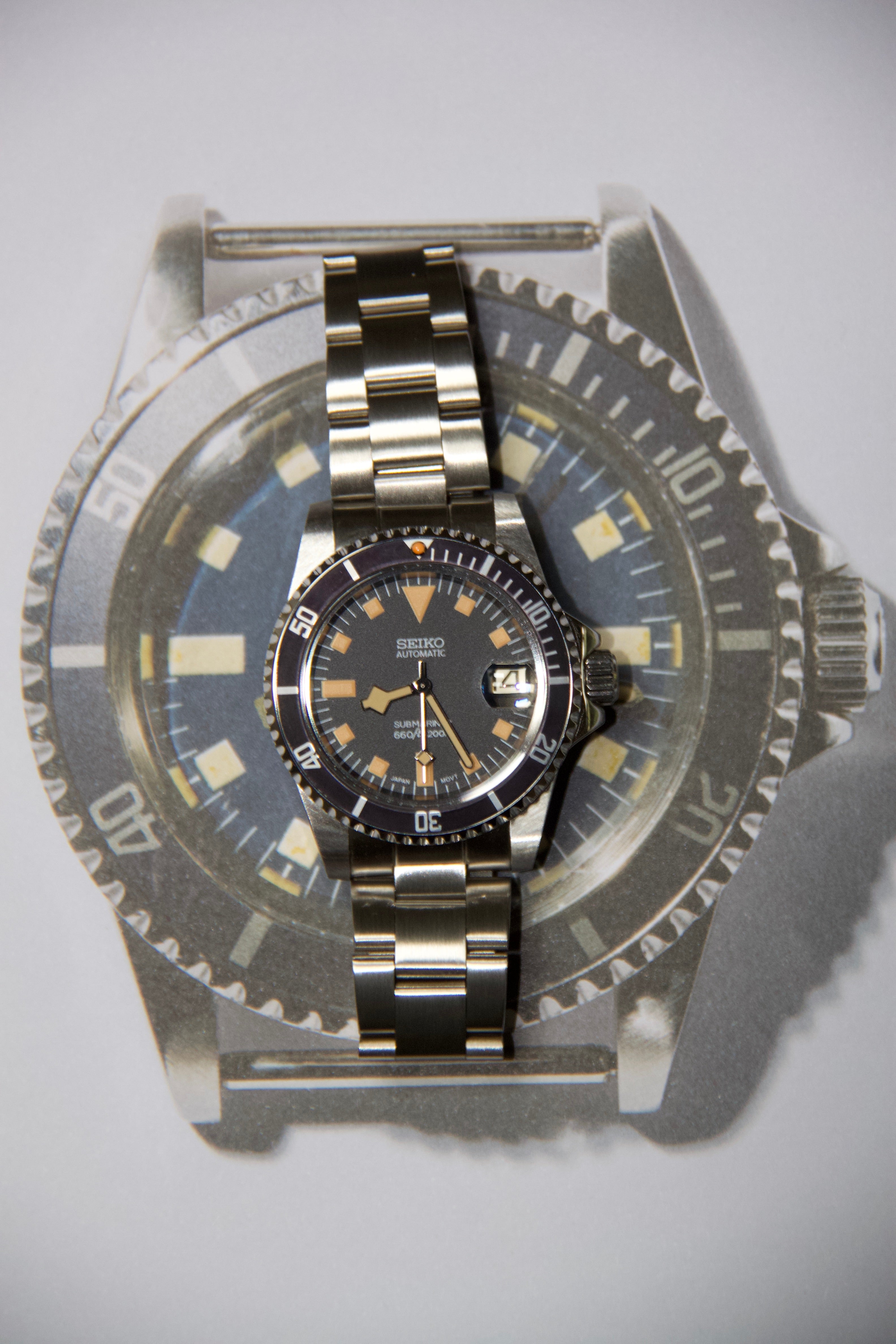 Seiko Submariner Snowflake Tribut automatic diver vintage watch