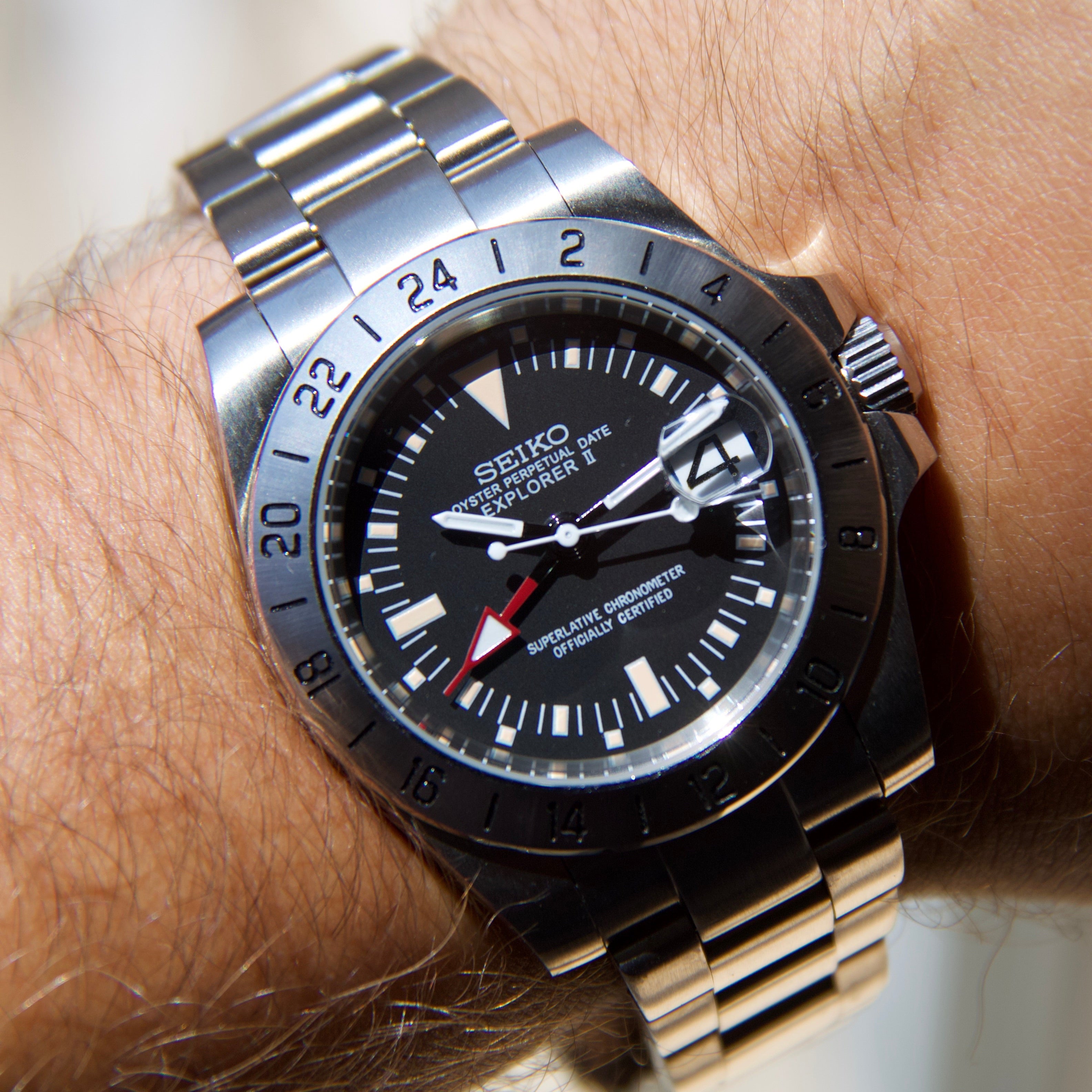 Seiko Explorer II Tribute Automatic Vintage Watch Custom Mob