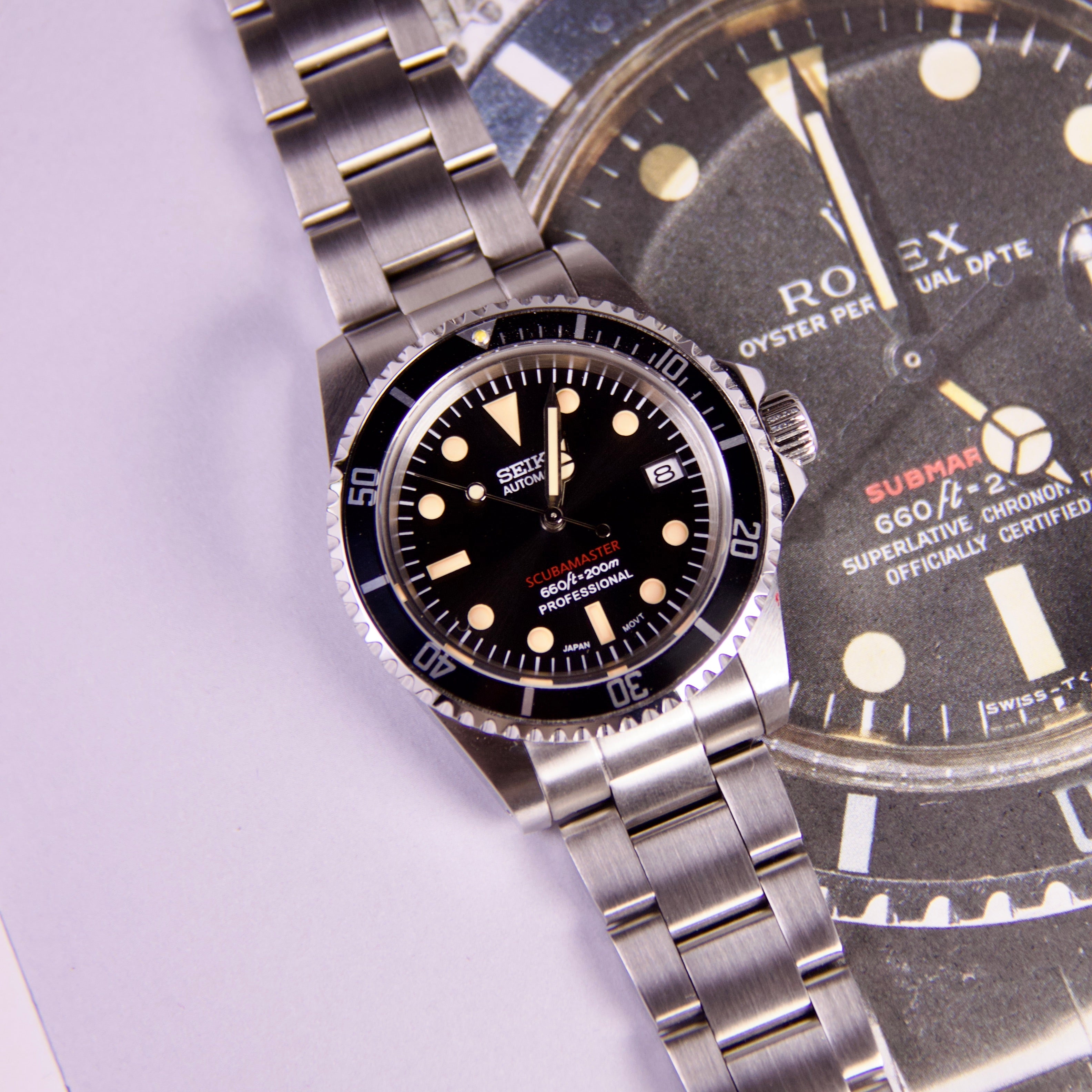 Seiko Submariner Red Line Dweller Tribute 1665 Automatic diver watch
