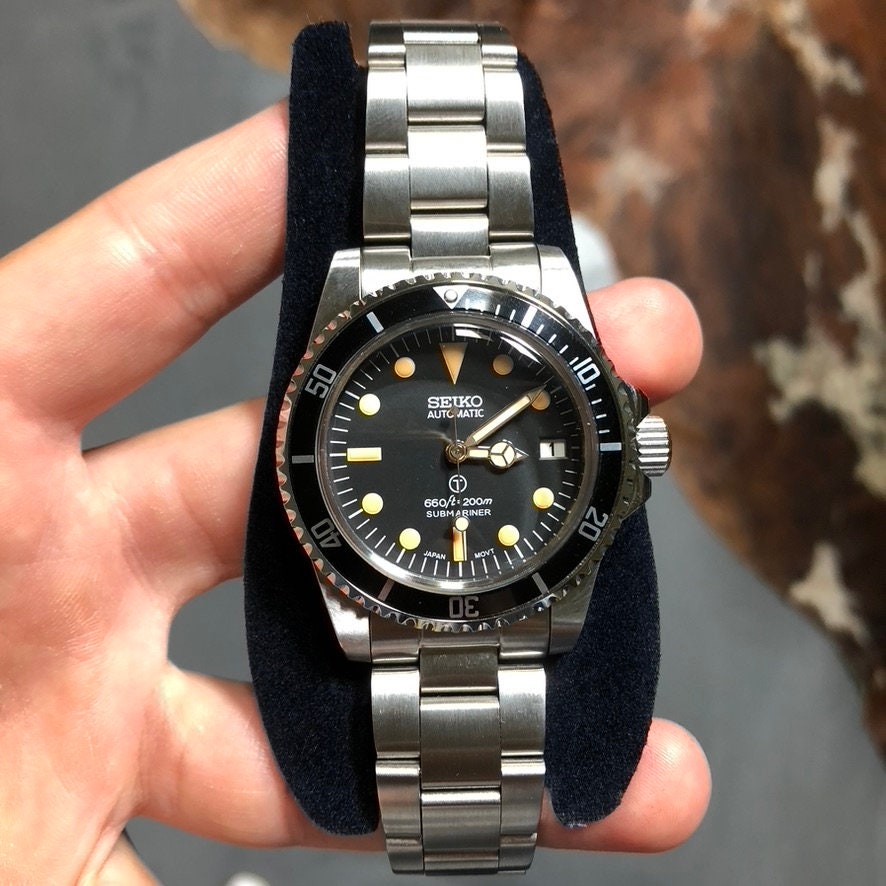 Vintage Seiko Submariner Military Date Automatic NH35 Custom Watch