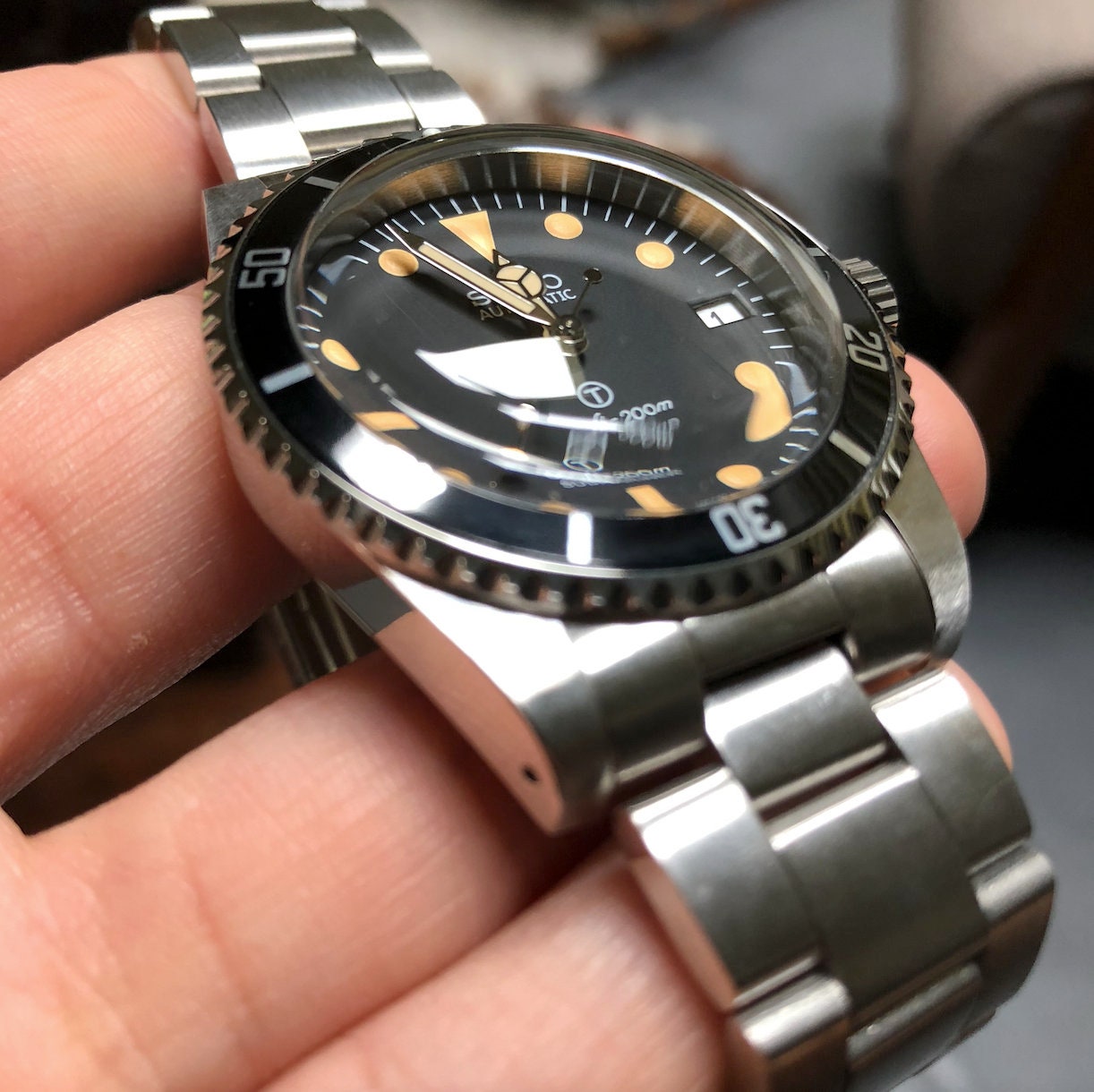 Vintage Seiko Submariner Military Date Automatic NH35 Custom Watch
