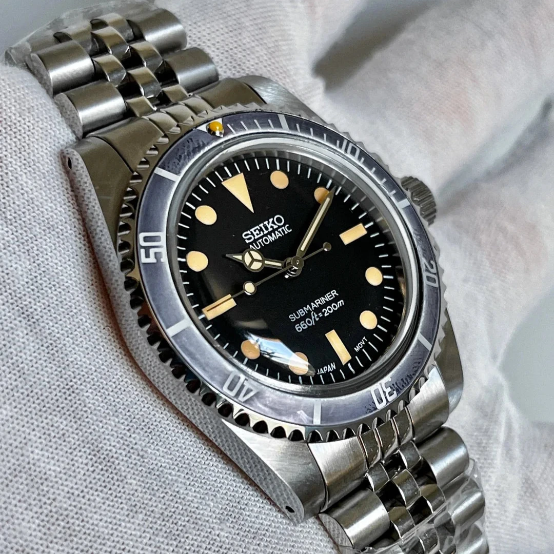 Seiko Submariner vintage 5513 automatic diver watch Jubilee Bracelet