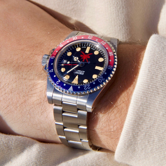 Seiko GMT Master Oman Dial custom Pepsi Automatic vintage patina Limited Edition