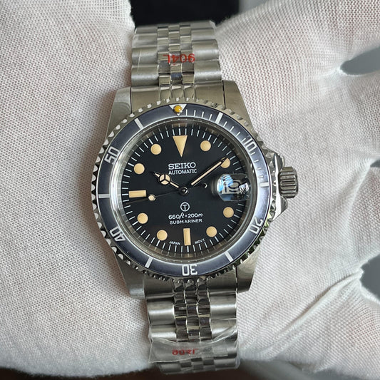 Seiko Submariner vintage 5513 automatic hommage diver Military date