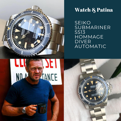 Submariner vintage 5513 hommage automatic diver