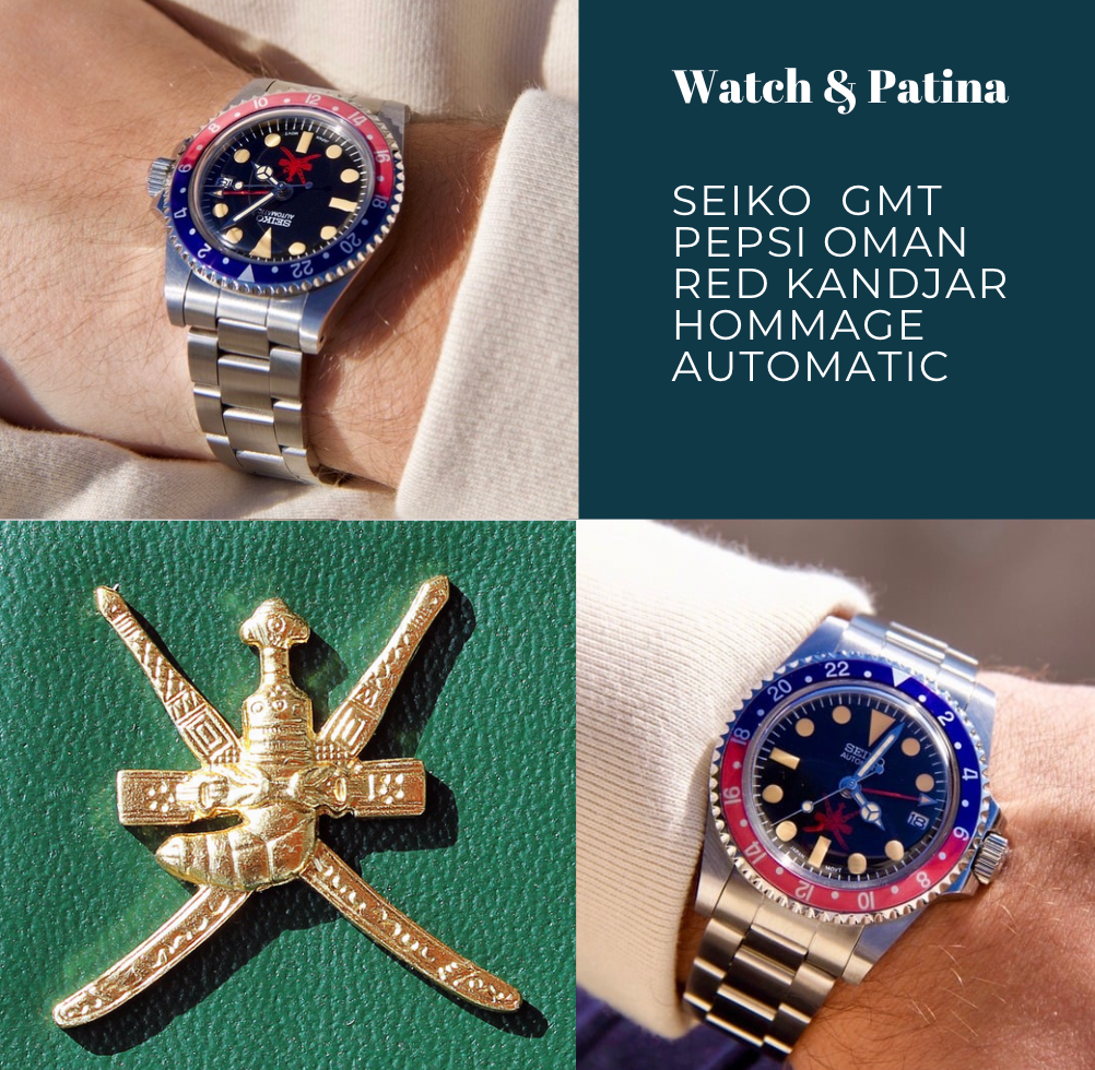 Seiko GMT Master Oman Dial custom Pepsi Automatic vintage patina Limited Edition