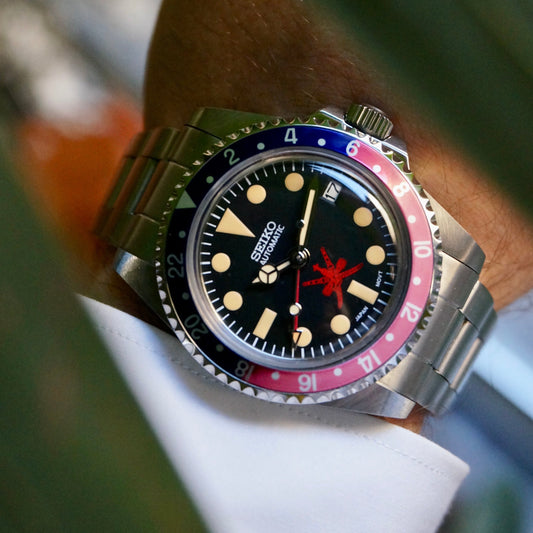 Seiko GMT Master Oman Dial custom Pepsi Automatic vintage patina Limited Edition