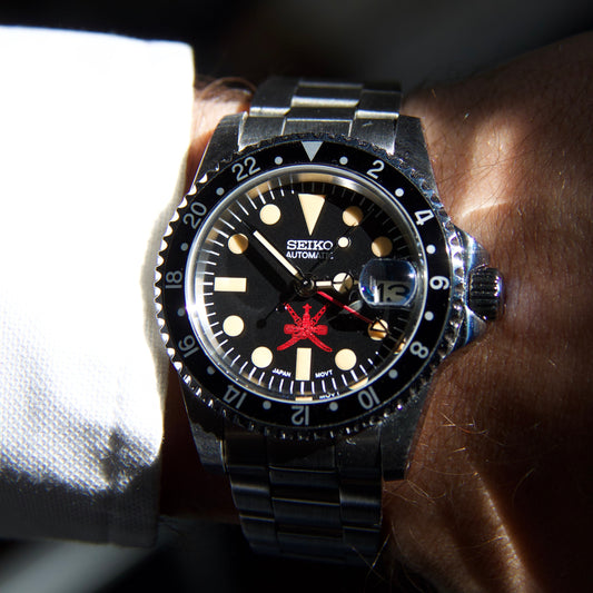 Seiko GMT Master Oman Dial custom Automatic vintage patina Black