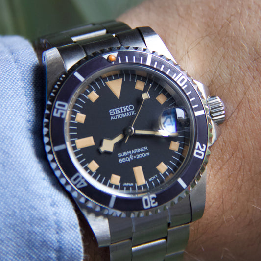 Seiko Submariner Snowflake Tribut automatic diver vintage watch