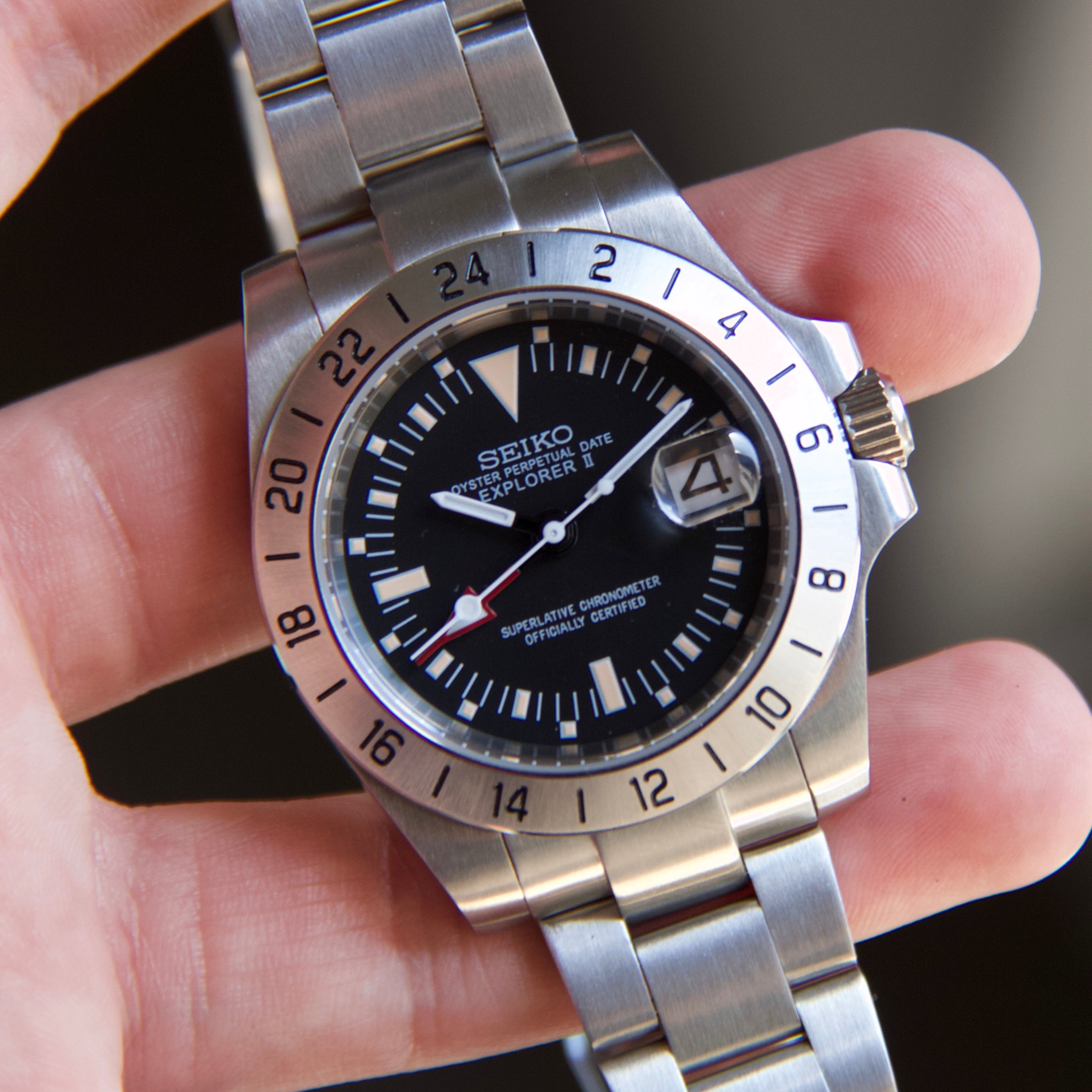 Seiko Explorer II Tribute Automatic Vintage Watch Custom Mob 