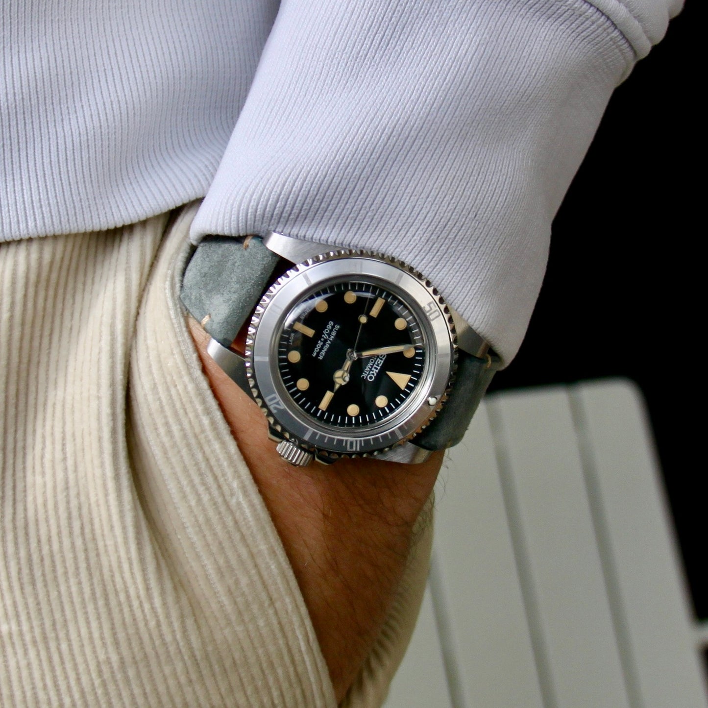 Seiko Submariner 5513 Ghost Automatic Diver Watch Vintage Tribute