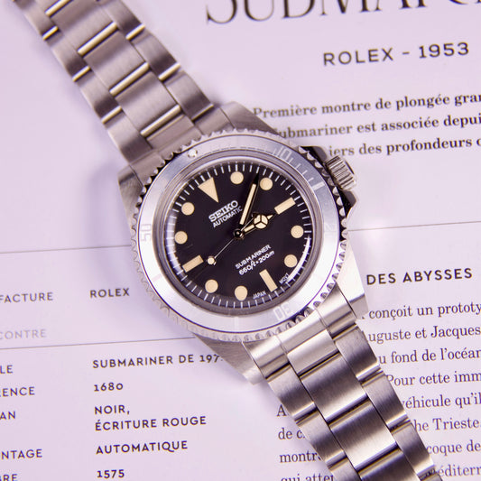 Seiko Submariner 5513 Ghost Automatic Diver Watch Vintage Tribute